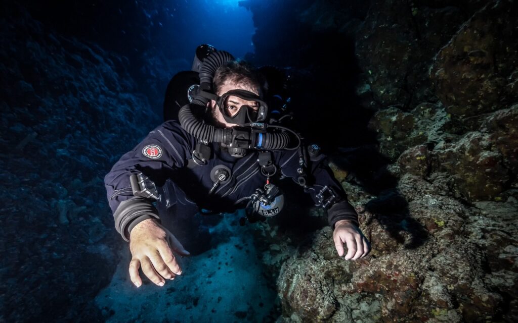 X-CCR Rebreather Diver in the Canyon